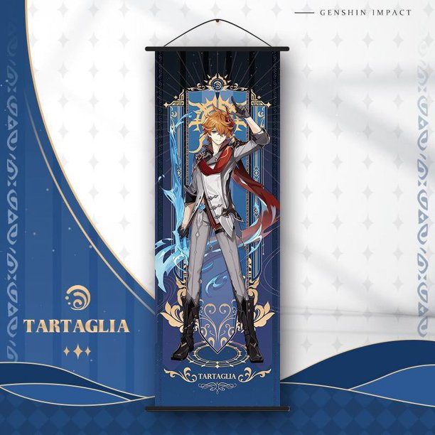 Genshin Impact Wanderer Tarot Poster Cosplay Anime Genshin Xiao Raiden Shogun Kazuha Zhongli Scroll Canvas Hanger Gifts