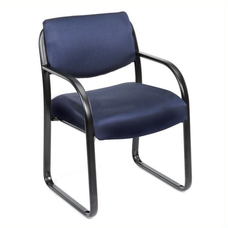 Boss Chairs Boss Leather Sled Base Side Chair w//Arms