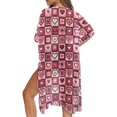thumbnail image 5 of HELLHERO Heart Patchwork Bathing Suit Cover Up Polyester Kimono Free Size Long Kimono Swimsuit Cover Up for Women, 5 of 6