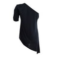 thumbnail image 2 of Rachel Roy Womens Asymmetrical One Shoulder Blouse, Black, X-Small, 2 of 2