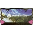 thumbnail image 2 of Chrome With Pink Hearts License Frame w/Caps 2 pk, 2 of 2