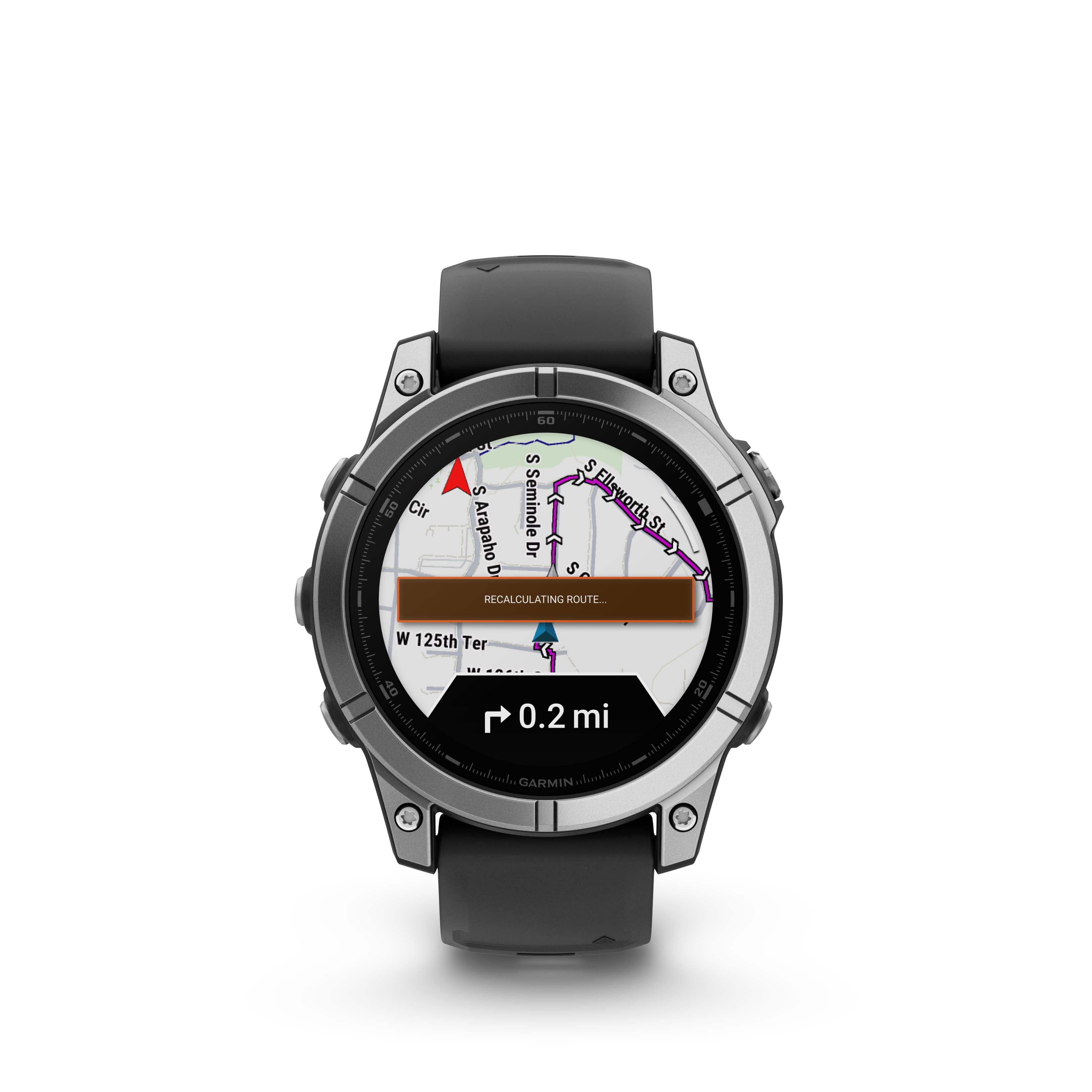 Garmin fenix E – 47 mm, AMOLED, Premium Multisport GPS Smartwatch, Long-Lasting Battery Life, Stainless Steel with Black Band