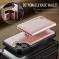 thumbnail image 6 of Wallet Case for iPhone 16 Plus,Compatible with MagSafe for Men Women,Detachable Magnetic Wallet Phone Case with Card Holder,Kickstand,PU Leather Shockproof Anti-fall Phone Case,Rosegold, 6 of 12