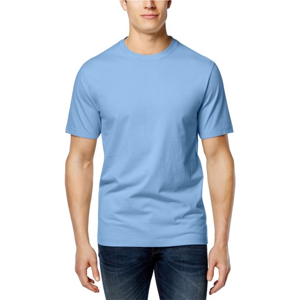 Camiseta básica de cuello redondo para hombre Club Room, azul, pequeña