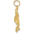 thumbnail image 2 of Solid 14K Yellow Gold Textured Spotted Eagle Ray Charm - 21mm, 2 of 6