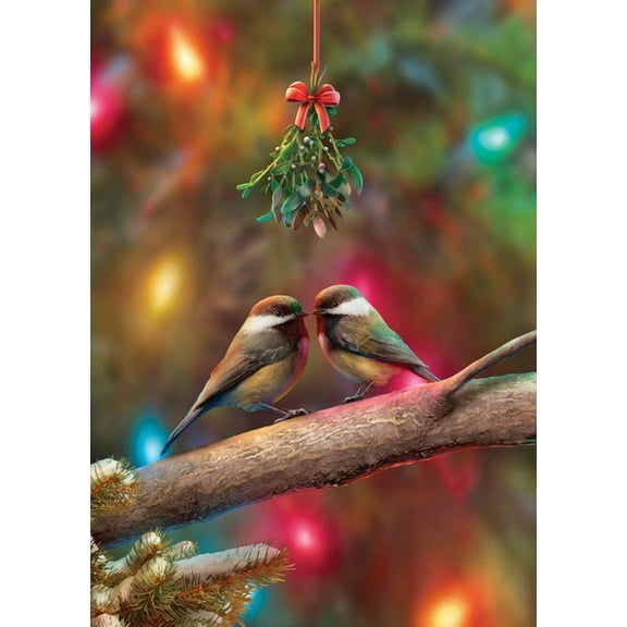 Vermont Christmas Company Box of Christmas Kiss Christmas Cards - 15 Cards & 16 Envelopes