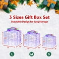thumbnail image 3 of Costway Set of 3 Iridescent Christmas Gift Box LED Lighted Present Box Decoration Yard, 3 of 10