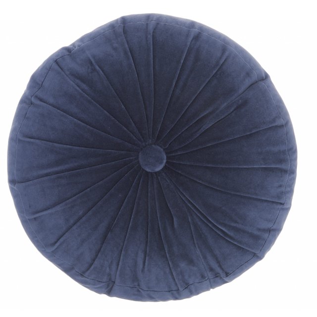 homeroots home decor 386287 Dark Blue Tufted Round Throw Pillow