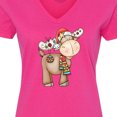 thumbnail image 4 of Inktastic Christmas Molly Moose Women's V-Neck T-Shirt, 4 of 5