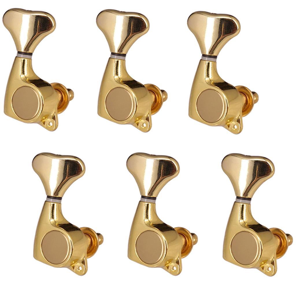 LeeQinersw 1:21 Fishtail Handle Sealed-gear Guitar Tuning Pegs for Guitar 6R Golden
