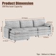 thumbnail image 2 of 108" Modular Sectional Sofa with Ottoman, L-Shaped Chenille Cloud Couch for Living Room, 2 of 6