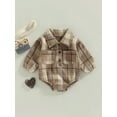 thumbnail image 2 of Baby Boys Long Sleeve Plaid Rompers Casual Button-Down Playsuit One-Piece Outfits with Pockets, 2 of 9
