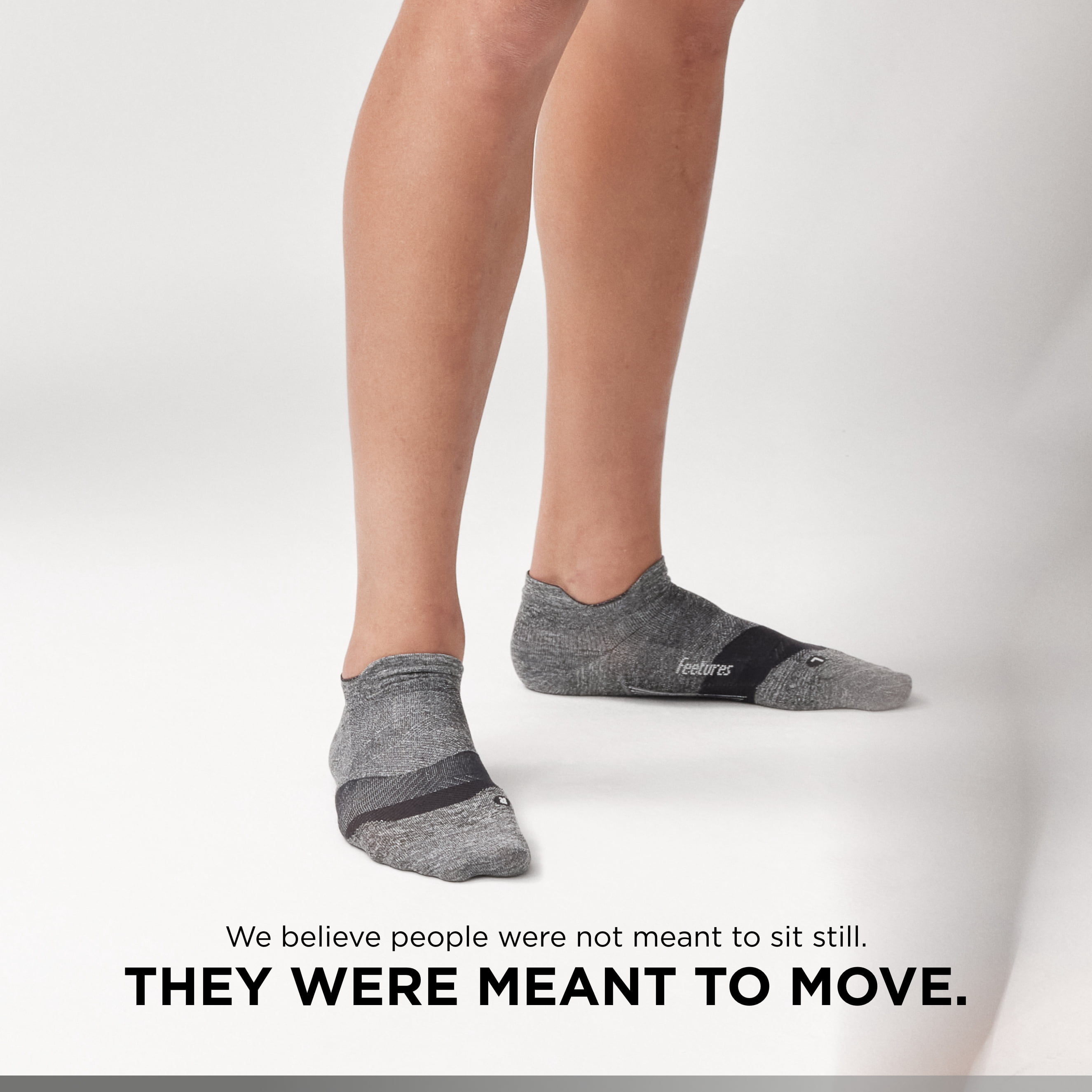 Feetures Elite Ultra Light Cushion Ankle Socks - Sport Sock with Targeted Compression - New Gray, S (3 Pair)