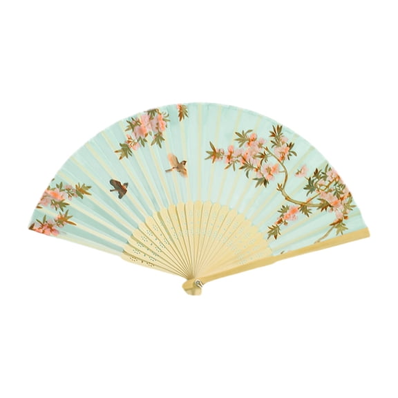 YingYouFu Chinese Style Folding Fan, Traditional Silk Bamboo Fan, Unisex Decorative Hand Fan for Photography, Portable Summer Cooling Fan