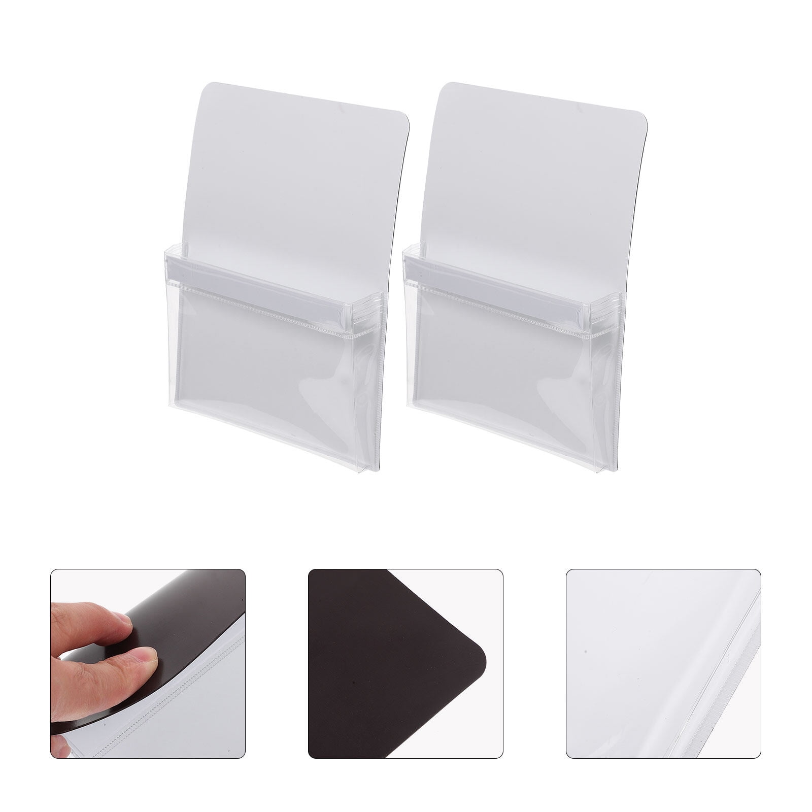 Set of 4 Magnetic Pocket Wall File Organizer Board White Markers Dry Erase Office