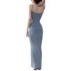thumbnail image 4 of Txlixc WFaldas largas de tirantes de verano para mujeres, faldas de lazo cuadrado de pasta sólida para clubes de fiestas Txlixc moda, 4 of 6