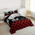 thumbnail image 3 of Homewish Animal Bear 2pcs Bedding Comforter Set for Teens Boys Girls,Black Red Grey Twin Comforter Sets,Geometric Plaid Breathable Bedding Set,Luxury Bedroom Decor,Reversible, 3 of 8