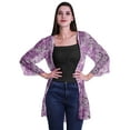 thumbnail image 1 of Moomaya Printed Georgette Shrug Ruffled Back Drop Hem Beach Cover Up For Women, 1 of 5