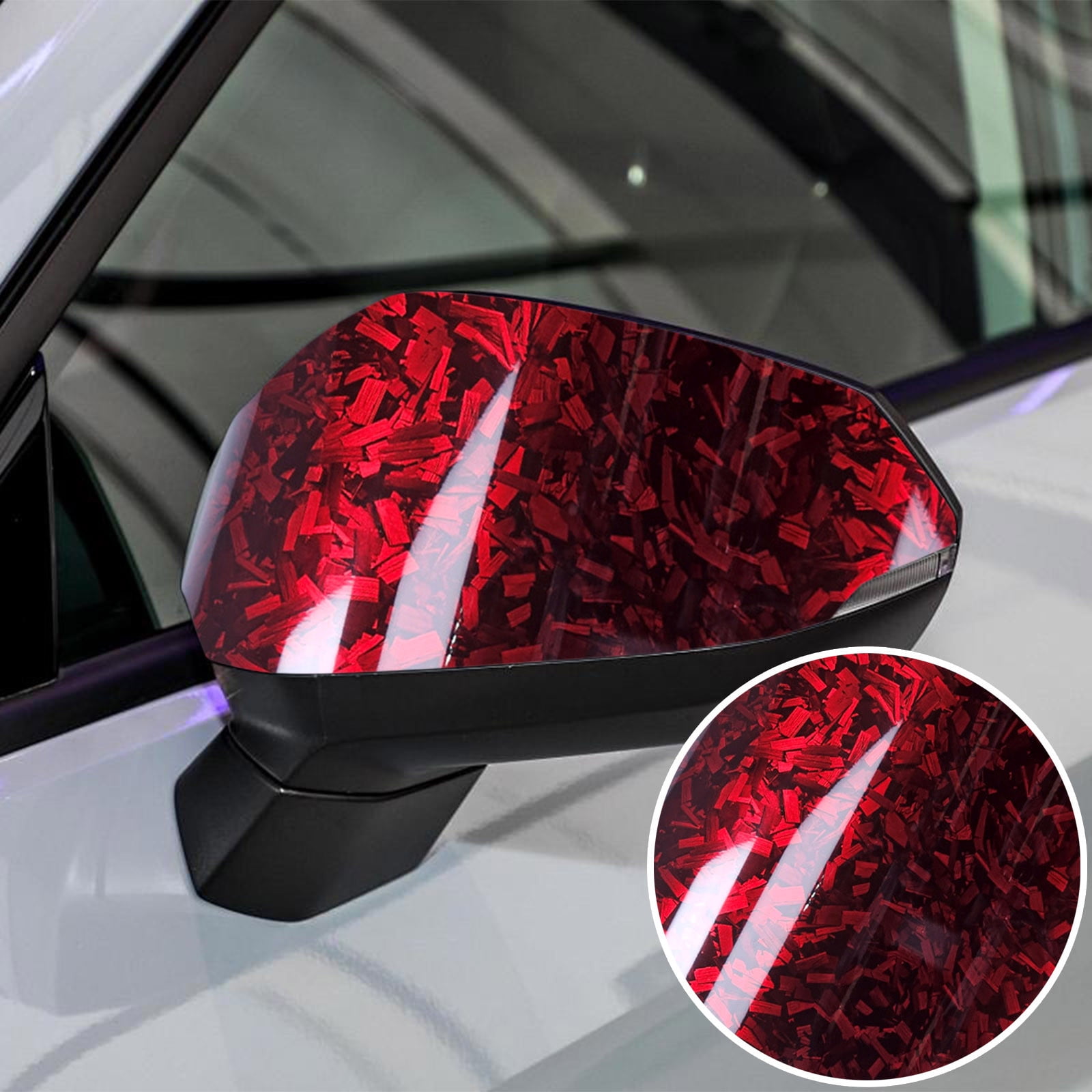 Forged Gloss Carbon Fiber Vinyl Wrap Roll, DIY Car Motorcycle Sticker Sheet, Self-Adhesive Decal Film for Vehicle Customization, Durable Automotive Wrap Accessory