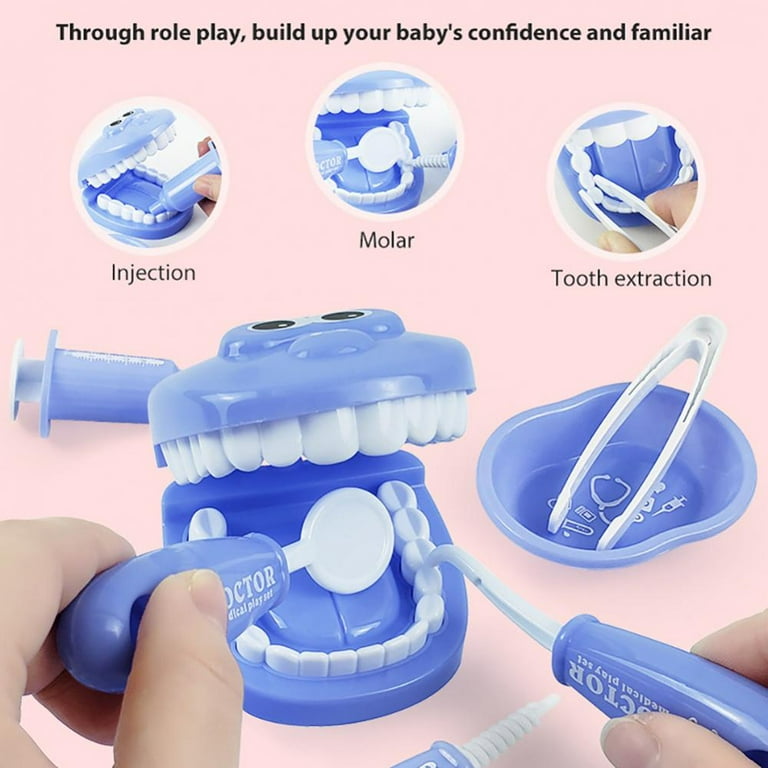 Durable Dentist Toys Doctor Kit for Kids Pretend Play, Medical Kit Gifts  Boy & Girl Learning Educational Toddler Games Role Play, Preschool and Ages  3+ 