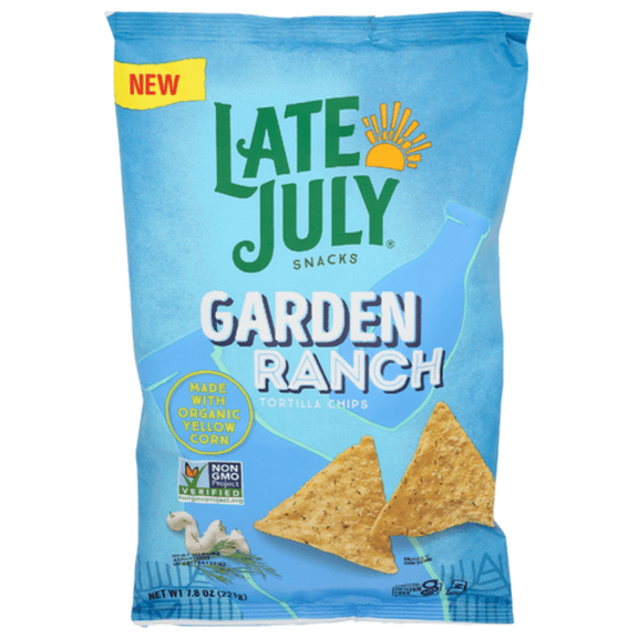 Late July Garden Ranch Tortilla Chips 7.8 oz - Pack of 3