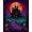 Purple Orange Green, Pattern 14, variant on ODIKA 8'x10' Washable Area Rug Halloween Eerie Spooky Bats Gothic Skull Motif for Living Room, Under Sectional, Family , Durable, Non-Slip