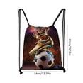 thumbnail image 3 of Danhjin Bag Soccer Print Drawstring Pouch Sports Storage Bag Oxfords Cloth Backpack, 3 of 6