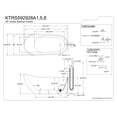 thumbnail image 2 of Aqua Eden KTRS592928A1 59" Acrylic Oval Single Slipper Freestanding Tub with Faucet Combo and Drain, Glossy White/Polished Chrome, 2 of 4