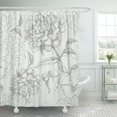 thumbnail image 1 of ABPHQTO Cortina de ducha de poliéster damasco moderno con estampado de flores de peonía floral plateado 152x180 cm ABPHQTO PKNMT60x72Shower-3128, 1 of 2