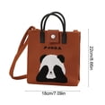 thumbnail image 3 of Women Canvas Tote Bag, Cute Panda Handbags, Casual Shoulder Work Bag for Shopping Travel Work (1PC, Brown), 3 of 9