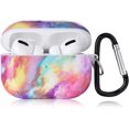 thumbnail image 1 of Compatible with Airpods Pro Case, Cute Accessories Marble Protective Hard Case Cover Portable & Shockproof Women Girls Men with Keychain/Strap for Airpods Pro Charging Case (Colorful), 1 of 7