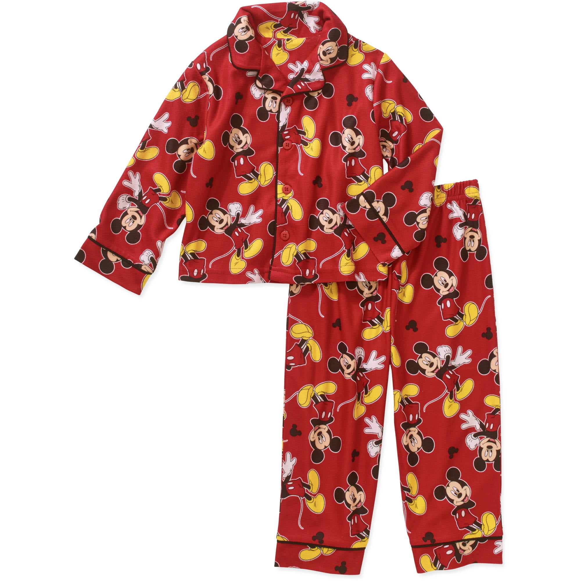 Details about   NEW Disney Jr Mickey Mouse boys 3T red flannel pajamas pjs 2 pc set sleepwear 