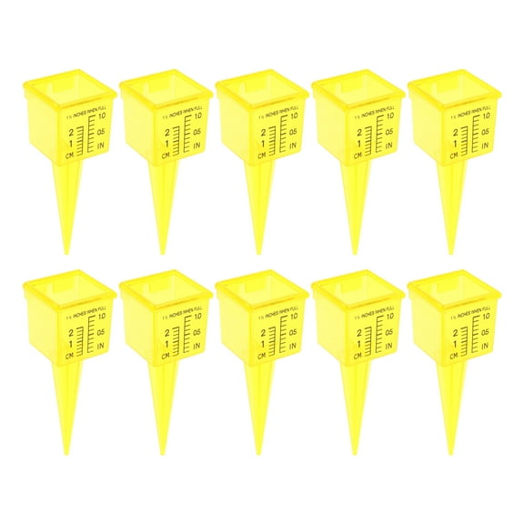 Aloha 10pcs Outdoor Rain Gauges Rainfall Measuring Plastic Gauges 1.5" Rain Gauge Garden Accessories