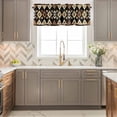 thumbnail image 4 of Brown Geometric Window Valance for Kitchen, Vintage National Style Rod Pocket Short Curtain for Small Windows, Light Filtering Decorative Valance, 60 x 18 Inch, 1 Panel, 4 of 9