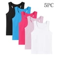 thumbnail image 4 of Tdoqot Girls Cotton Tank Tops 5 PC- Sleeveless Racerback Crewneck Casual Kids Summer Undershirts Multicolor Size 8, 4 of 8
