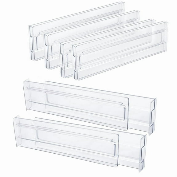 Drawer Dividers 8 Pack, Adjustable 3.2 Inch High Expandable From 11-20.6 Inch Kitchen Drawer Organizer, C