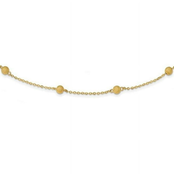 Primal Gold 14 Karat Yellow Gold Textured 7 Stations Ball Necklace
