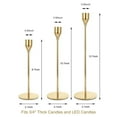 thumbnail image 3 of FSyueyun Gold Taper Candle Holders, Set of 3, 3 of 7