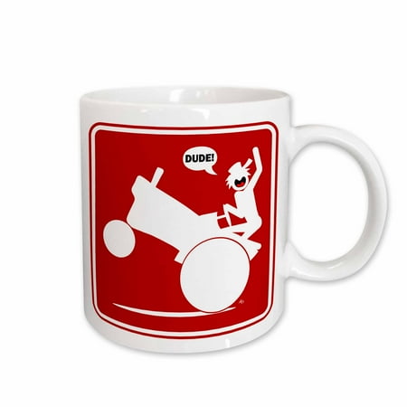 

3dRose RURAL DUDE tractor wheelie red sign 2 Ceramic Mug 11-ounce