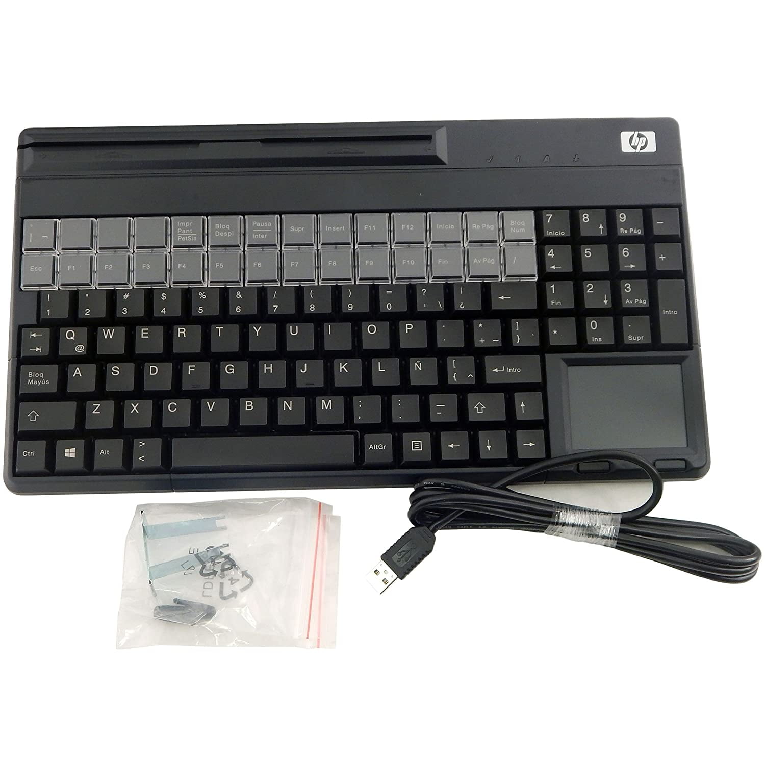 HP Spanish POS USB Keyboard w Integrated MSR 492245163 492585163 with