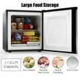 thumbnail image 2 of Costway 1.1 cu.ft. Compact Mini Upright Freezer Stainless Steel Single Door Home Dorm, 2 of 10