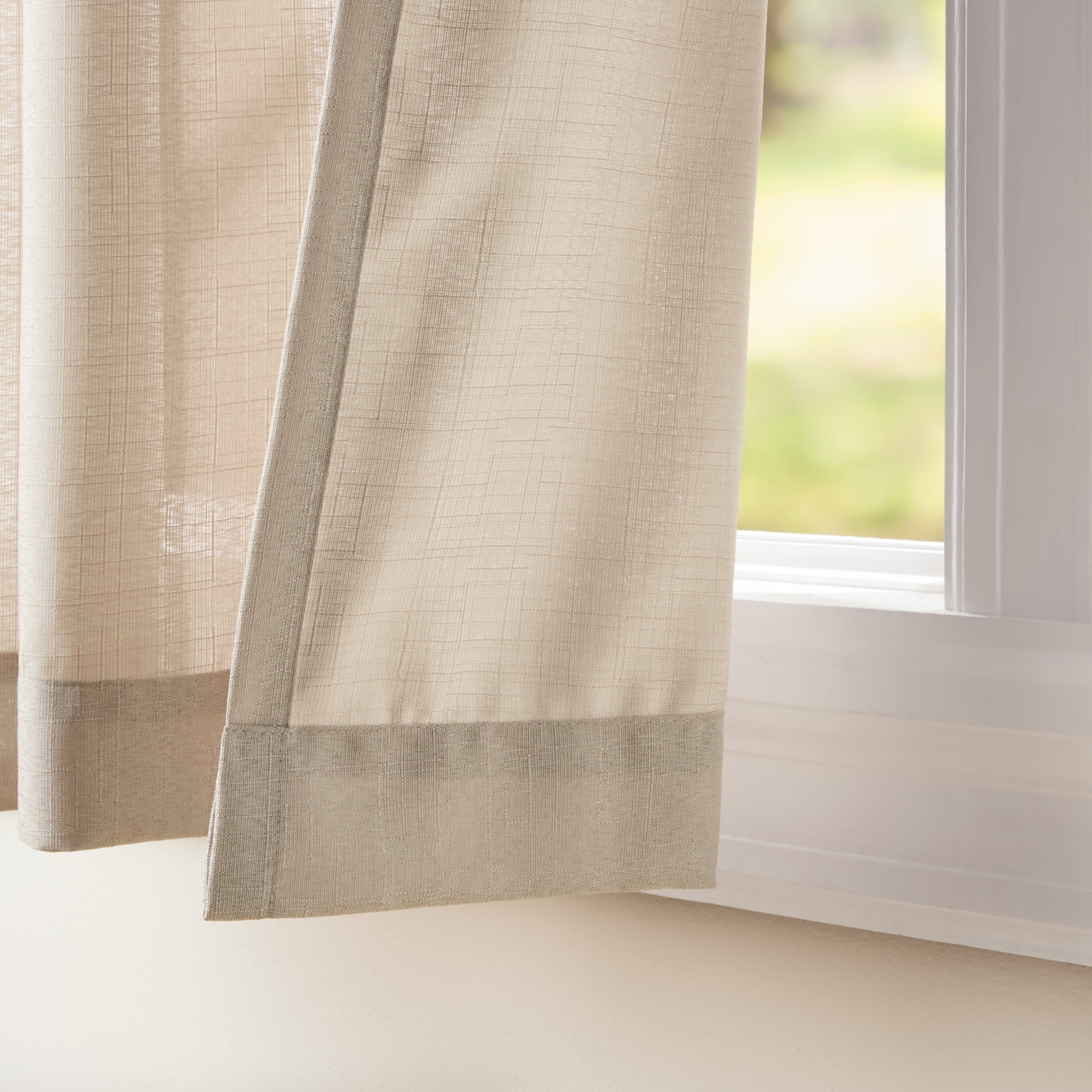 Exclusive Home Curtains Loha Linen Grommet Top Curtain Panel Pair, 54x84, Beige