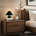 thumbnail image 4 of Brightech Serena 10" Ceramic LED Table Lamp - Retro Asian-Inspired Globe Base with Pleated Shade - Compact, Energy-Efficient Light for Rustic, Boho, and Eclectic Decor, 4 of 6