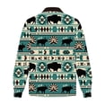 thumbnail image 3 of BiZtdJrK Mens Western Aztec Jacket Vintage Print Sherpa Warm Jackets Fleece Lined Ethnic Style Casual Zipper Winter Coat with Pockets 50% Percent Off Sales Today Army Green L, 3 of 5