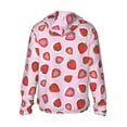 thumbnail image 3 of Balery Hand Drawn Strawberry Men's Women's UPF 50+ Sun Protection Lightweight Hoodie Performance Long Sleeve Shirt for Fishing Running-, 3 of 9