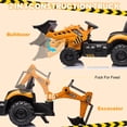 thumbnail image 6 of JCB 24V Ride On Excavator, 2 IN 1 Kids Electric Construction Ride on with Remote Control, Front Loader Bulldozer, Digger, Music, Ride on Toys for 3-6 Boys Girls, Yellow, 6 of 9