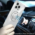 thumbnail image 2 of For iPhone 16 Pro Max 6.9 inch Shield Magnetic Ring Transparent HQ 360 Degree Rotational Shockproof Case Cover - Clear, 2 of 3