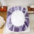 thumbnail image 5 of Castle Fairy Purple Lines Queen Sheet Sets for Boys Girls,Minimalist Stripes Bed Set, 5 of 7