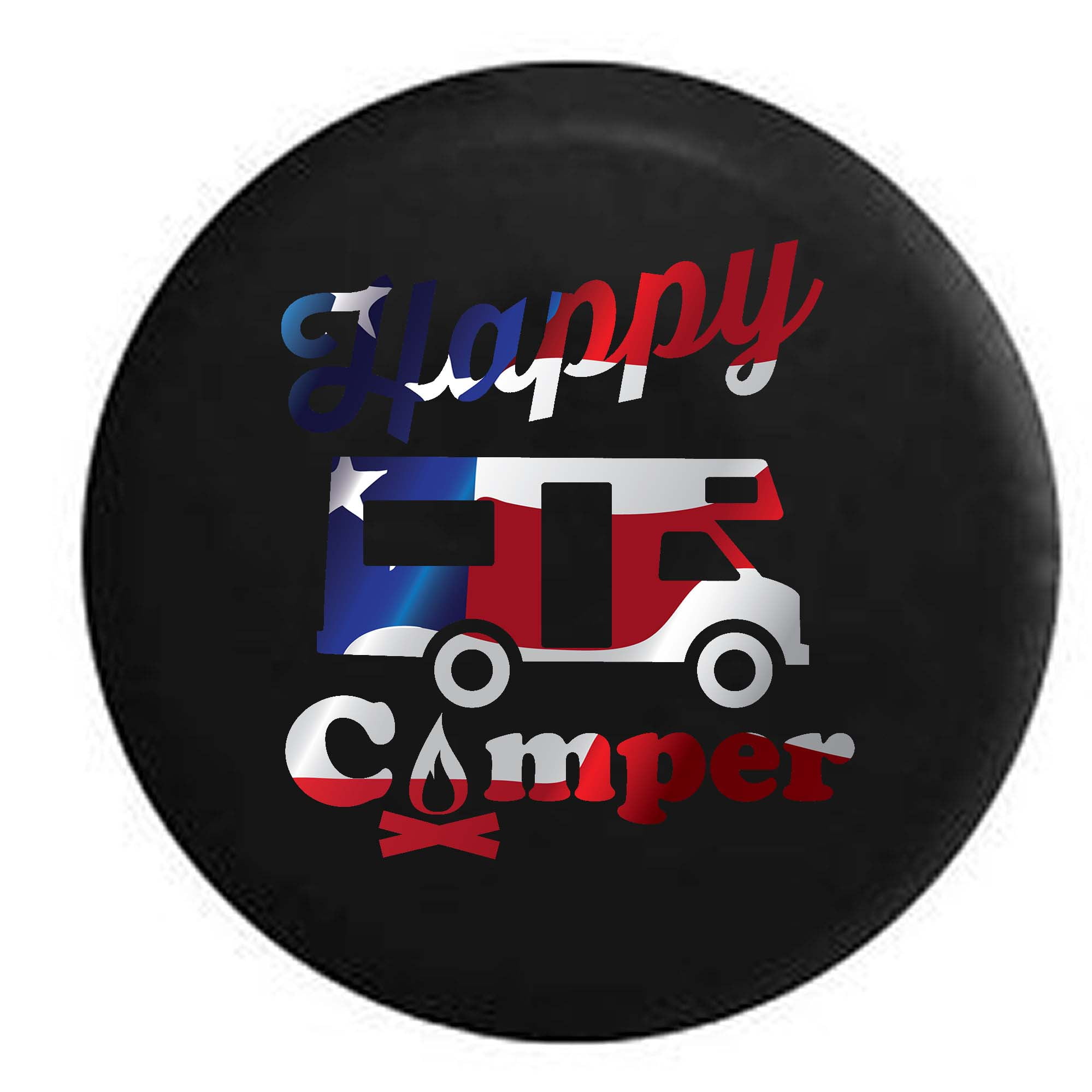 Pike Stealth Lifes Better Around a Campfire Camping Trailer RV Spare Tire Cover OEM Vinyl Black 27.5 in Pike Outdoors