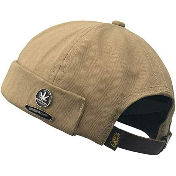 Jinsinto Toque Beanie New Urban Style Roll Brim Retro Worker Sailor Unique Hat Street Casual Cotton Toque, Khaki